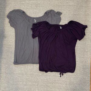 Gap 100% Maternity Rayon Short Sleeved Tops with Drawstring at Waistband